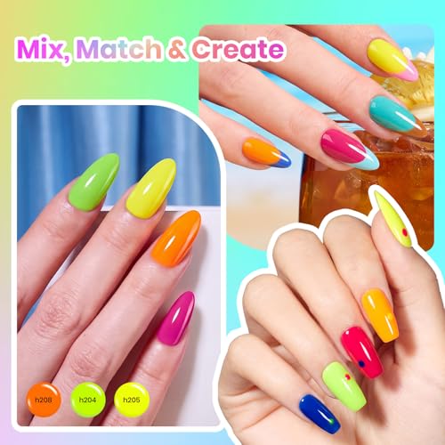 Beetles Neon Gel Polish Set, Neon Summer Collection, 25 Colors - color: Neon Summer