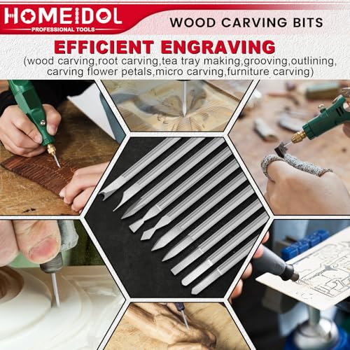 10Pcs Wood Carving Drill Bits Set for Dremel Rotary Tool Engraving Bits - style: 【10 PCS】10 Shapes
