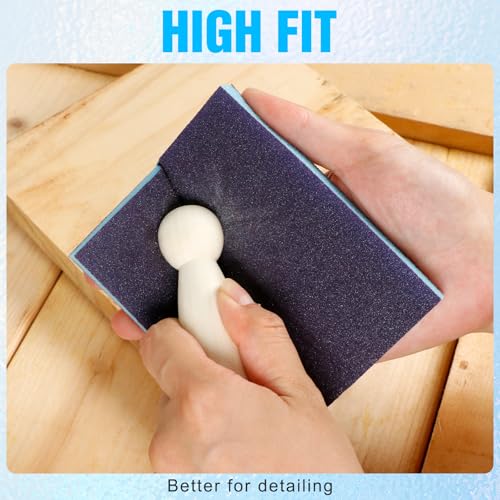 12 Pack Sanding Sponge, Washable and Reusable Sanding Blocks 120 Grit Wet Dry Sand Paper for Wood Drywall Metal Furniture - size: 120 Grits