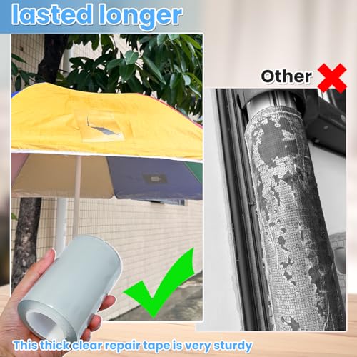 Heavy Duty Repair Tape for Fabric, RV Roof, Underbelly, Tent, Boat, Plastic - color: Clear, size: 4 inch x 10FT