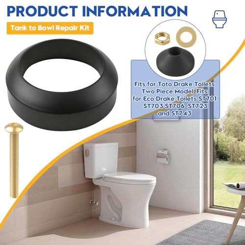 Tank to Bowl Repair Kit with 9BU024E & THU833-A Replacement Fits for Toto | Fits for Toto Drake Toilets Two Piece Model,Eco Drake Toilets ST701,ST703,ST723,ST743,for American Standard Toilet Parts