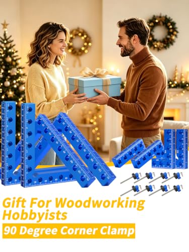 8PCS 90° Corner Clamps for Woodworking, Aluminum Right Angle Kit - size: BLUE 8pcs