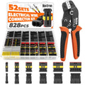 828PCS Waterproof Electrical Connectors with Ratcheting Crimper - size: 828