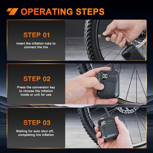 Nilight Mini Bike Pump with Gauge 150PSI Presta & Schrader Valve - color: Mini Bike Pump
