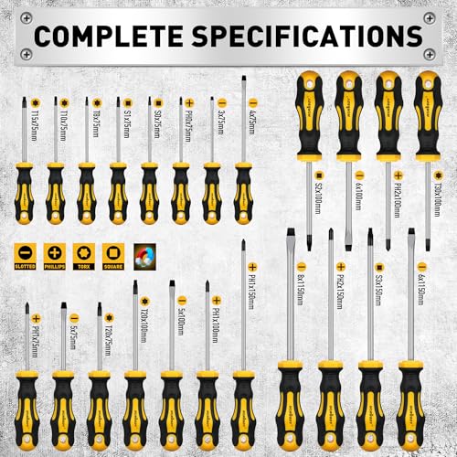 HORUSDY 140-Piece Magnetic Screwdriver Set with Plastic Racking, Includes SAE & Metric Hex Keys, Precision Screwdriver and Magnetizer Demagnetizer DIY Tools for Men Tools Gift - style: 140-Piece Magnetic Screwdriver Set with Plastic Racking