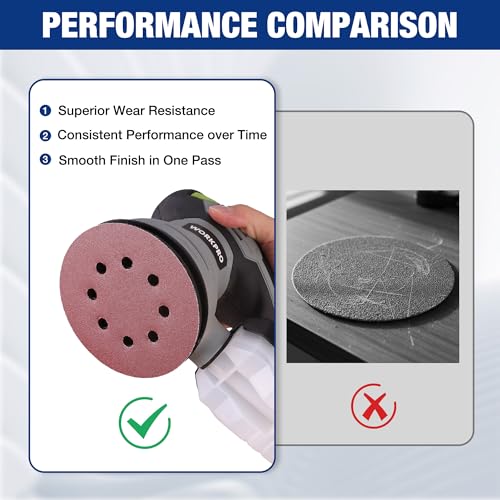 WORKPRO Sanding Discs, 5-Inch 150 Grit 8-Hole Hook and Loop, 50 Pack - style: 50PCS 5 Inch 150 Grit