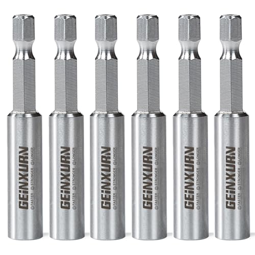 Geinxurn 2.5Inches Stainless Screwdriver Bit Holders, 6PACK Extension Socket Drill Bit Magnetic Holder Hex Shank Quick-Change Drill Bit Guide - size: 2.5 in