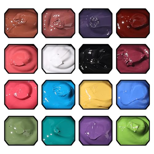Ombre Gel Polish Palette,16Colors Pat Gel Paint Nail Art Kit Sponge Patting - color: 16 Colors B