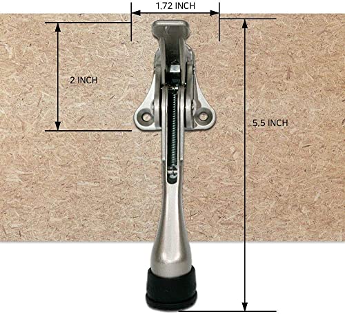 HA SHI One Touch Kickdown Door Stopper, Black, 4 Inch, 1 Pack, Heavy Duty - color: Black, size: 4 INCH X 1 PACK