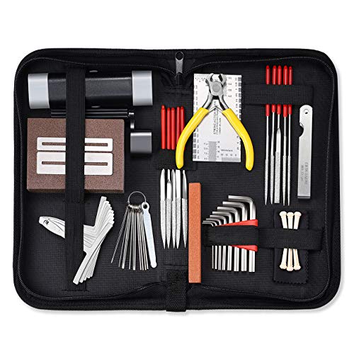 MIFOGE 45Pcs Guitar Repairing Maintenance Tool Kit with Carry Bag