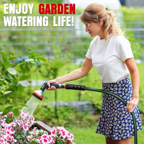 Heavy Duty Garden Hose 20ft, NON-EXPANDABLE Flexible Water Hose, Kink Resistant Lightweight Hybrid Hose, Leakproof Hose Male to Female Fittings - color: Black+Green, size: 20ft