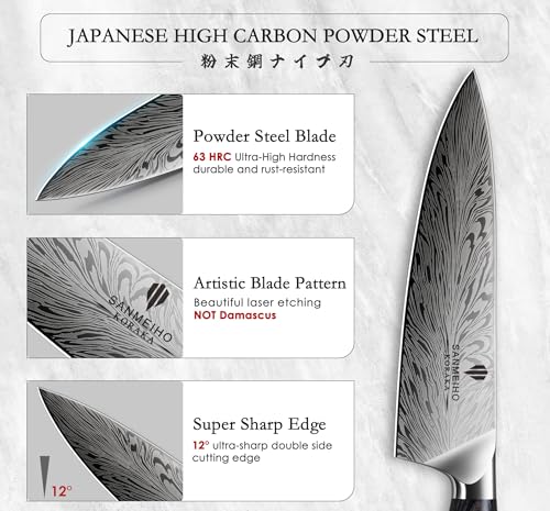 5PCS Knife Set, Kitchen Knife Sets in Powder Steel - size: 5PCS Knife Set