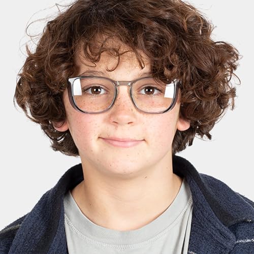Stoggles Square Kids Fit Z87.1 Certified Polycarbonate Safety Glasses - color: Charcoal, size: Small