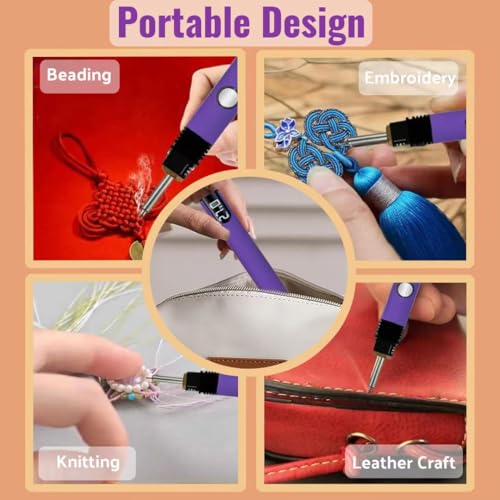 Rechargeable Wire Burning Kit, Digital Wire Burning Tool, Suitable for Bead Stringing, Leather Craftsmanship, Sewing, Weaving, Wax Carving, Wood Stamping (White) - color: White