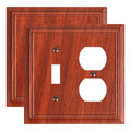 2-Pack Natural Bamboo Fiber Combo Toggle/Duplex Light Switch Cover Plate - color: Wood Grain, size: 1 Toggle/1 Duplex 2PK