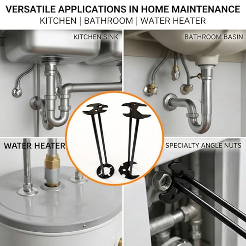 2Pcs Multifunctional Sink Wrench, Under Basin Faucet Plumbing Tool