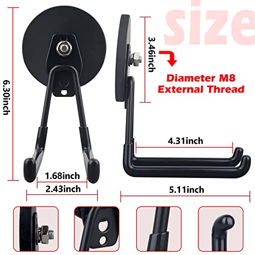 ULIBERMAGNET Strong Magnetic Ultimate Hooks,Large Magnet with Hooks for Heavy Duty Tools,Jig Saw,Hose, 2 Pack Heavy Duty Magnetic Hooks for Hammer Drill,Circular Saw,Garden Tool(3.46inch/Black) - style: 3.46INCH 2PACK Black Large Hooks