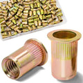 M6-1.0 Rivet Nut, 115Pcs Zinc Plated Threaded Inserts Rivnuts - color: Yellow, size: Metric M6 - 115 Pcs