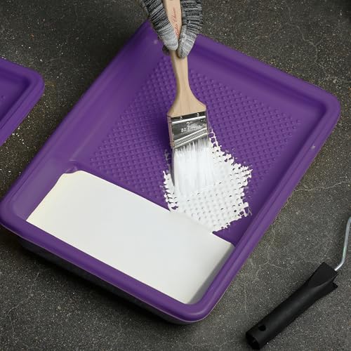 Bates- Paint Tray Liner, 9 Inch, 10 pcs, Purple Paint Pans Trays, Paint Roller Tray, Roller Tray Liners - color: Purple, size: 10 Pack 9 Inch