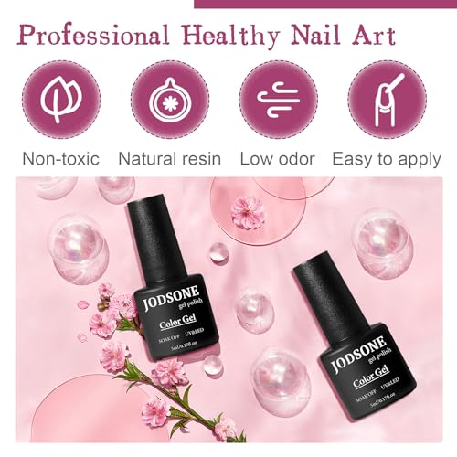 JODSONE Gel Nail Polish Starter Set Ribbon Glitter Summer Light Winter Dark Glossy 36-Piece Multi-color Gel Nail Polish Set - color: B25