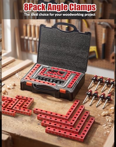 8P Corner Clamps for Woodworking(5.5"x4+2.5"x4) for Right Angle Positioning