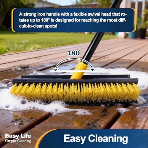 Yocada Double-Sided Floor Scrub Brush Triangle Brush Heavy Duty 65.5"