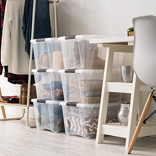 IRIS USA 6-Pack 32 Quart Storage Bins with Lids, Clear - color: Clear, size: 32 Qt, style: 6 Pack