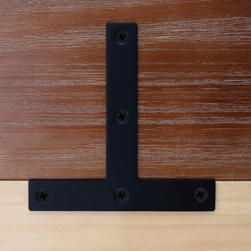 SAYAYO T Brace, 120x120mm (5" x 5") T Brackets Mending Plate Flat Repair Plates Joining Bracket Brace, Stainless Steel Matte Black, 6 Pcs - color: Black, size: 120x120mm-6pcs, style: T Shape