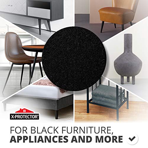 Felt Furniture Pads X-Protector - 48 PCS 1" - Premium Felt Pads (Black) - size: 48 PCS 1" Black, Round