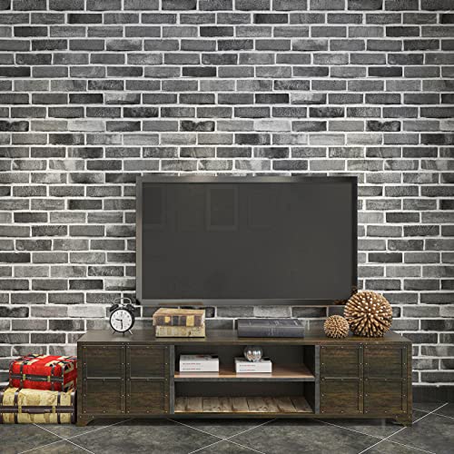 Art3d 10-Pack Durable Faux Brick Peel and Stick 3D Wall Panels, Stone Ash - color: Stone ash, size: 10pcs-27x27inch