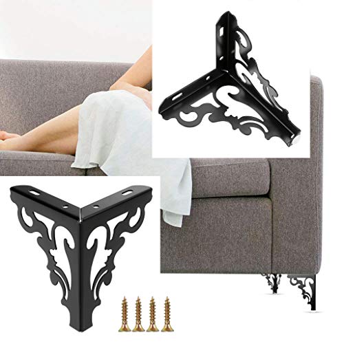OwnMy 4PCS Metal Furniture Legs Feet, Modern Sofa Cabinet Legs for Repairs - color: Black