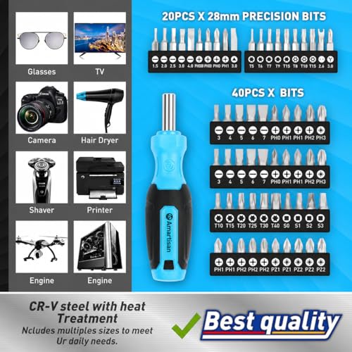 Amartisan 86-Piece Magnetic Screwdrivers Set with Case - style: 86-Piece Screwdrivers Set (Blue)