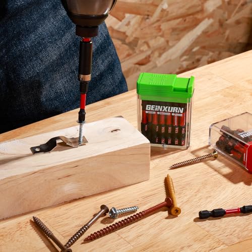 Geinxurn 90 Pieces Impact Screwdriver Bits Set with Colorful Boxes, 2" Magnetic (PH2,PZ2,SQ2,T10,T15, T20,T25,T30) S2 Steel Multi Driver Bits - color: Multi-bit, size: 2''-90PCS
