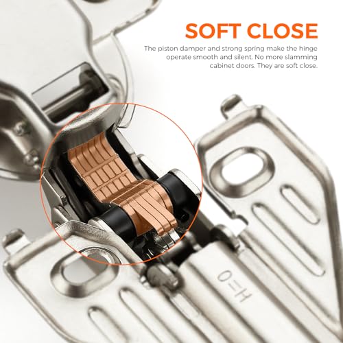 105 Degree Concealed Kitchen Cabinet Hinges,Full Overlay,10 Packs(5 Pairs)