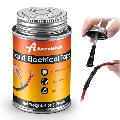 Liquid Electrical Tape 4oz Waterproof Liquid Tape Electrical Insulating Glue with Brush Cap, High Temperature Resistant Flexible Rubber Coating for Wires Cables, Plug, Automotive(Black) - color: Black