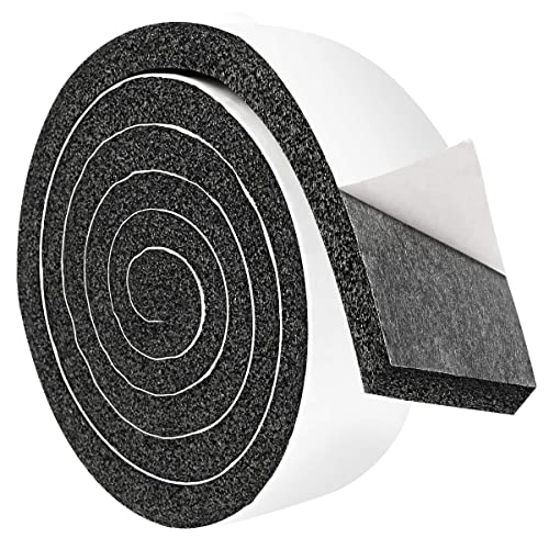 2 Rolls 2 Inch W 1/2 Inch T Weather Stripping Air Conditioner Open Cell Foam Seal Tape, Window Insulation High Resilience Seal Strip for Doors Window,Total 11FT - size: 2 Inch W 1/2 Inch T