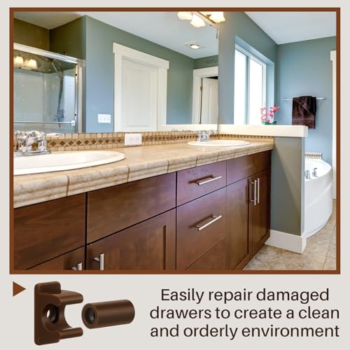 Juexica 4 Pairs False Cabinet Front Clip False Drawer Clips, Brown - color: Brown