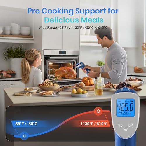 Etekcity Infrared Thermometer Laser Temperature Gun, -58°F~1130°F, Blue - color: Blue, style: Advanced