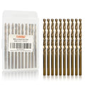 Luckyway 5/32" Cobalt Drill Bit (10 Pcs), Jobber Length Twist Drill Bit Set for Hard Metal, Stainless Steel, Cast Iron, Wood and Plastic, with Storage Case - style: 5/32" (10Pcs) Cobalt Drill Bits