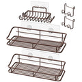 Nieifi Shower Caddy Adhesive, Shower Shelves, Shampoo Holder for Bathroom - color: Brown, size: 3 Pack
