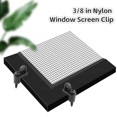 fallingstar 3/8 Inch Offset Window Screen Clips with Screws(15, Black) - color: Black