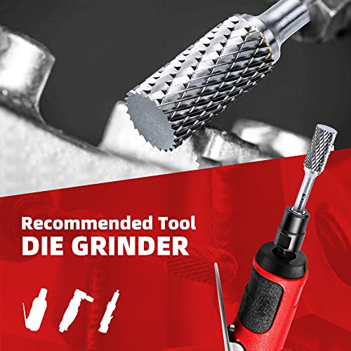 EZARC Tungsten Carbide Rotary Burr Bit, SA-5 Double Cut, 1/4-Inch Shank - style: SA-5