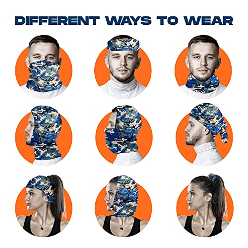 ARMORAY Neck Gaiter Face Mask - 4 Pack Reusable & Washable Cloth Face Cover - color: Digital Camo + Mud Camo + Blue Camo + Pink Camo (4 Pack)