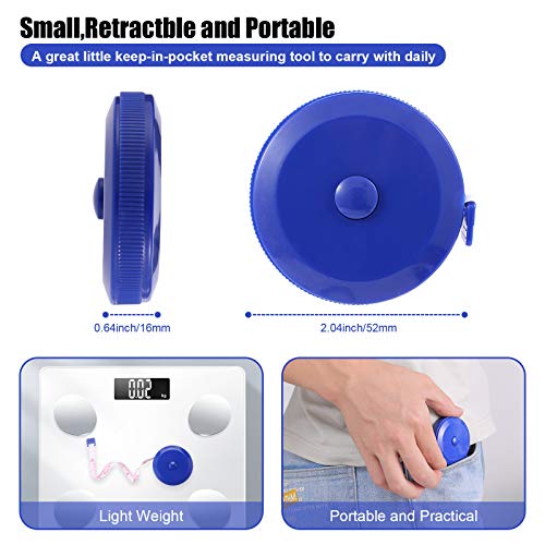 Tape Measures Retractable, Fabric Measuring Tape, 60 Inch Small Sewing Tape Measure for Craft Nursing Medical Travel(3 Pack/Blue) - color: Blue