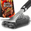 TNTOR Grill Brush with Scraper, 18" Adjustable Handle BBQ Grill Brush for Outdoor Grill, Extra Strong Grill Cleaner Accessories for Grill/Smoker/Gas/Charcoal Grill Cleaning-Grill Gifts for Men/Dad