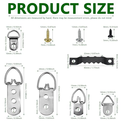 Picture Hangers Metal Kit 415pcs 7 Sizes