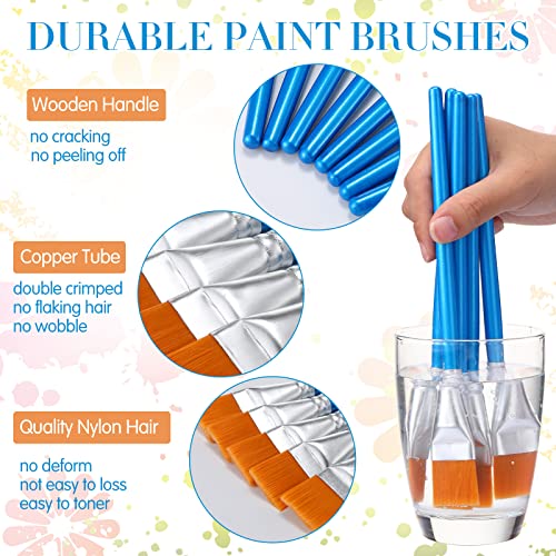 Crtiin 60 Bulk 3/4 Inch Flat Paint Brushes for Acrylic Painting Large(Bule) - color: Blue, size: 3/4 Inch