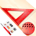 7 inch Carpenter Square, 1/16" Precision Hole Scribing Square Tools, 0-90° Aluminum Alloy Rafter Square, Woodworking Square & Carpenter Pencils 12 Refills AM13E - color: Imperial: 7 inch Square+Pencil