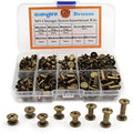 Alloypro 120 Sets Bronze Metal Chicago Binding Screws Assorted Kit Nail Rivet Chicago Button DIY Leather Decoration Bookbinding Round Flat Head Stud Screw(4/5/6/7/8/10/12/15-15pcs) - size: Bronze-4,5,6,7,8,10,12,15