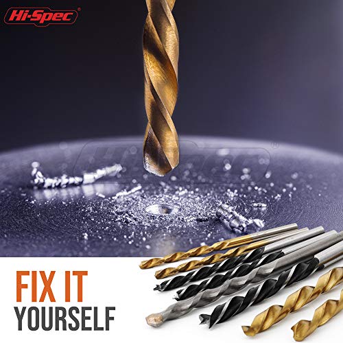 Hi-Spec Drill Bit Set Multi SAE - 11 Sizes 1/16in to 3/8in - HSS Titanium - size: 130pc